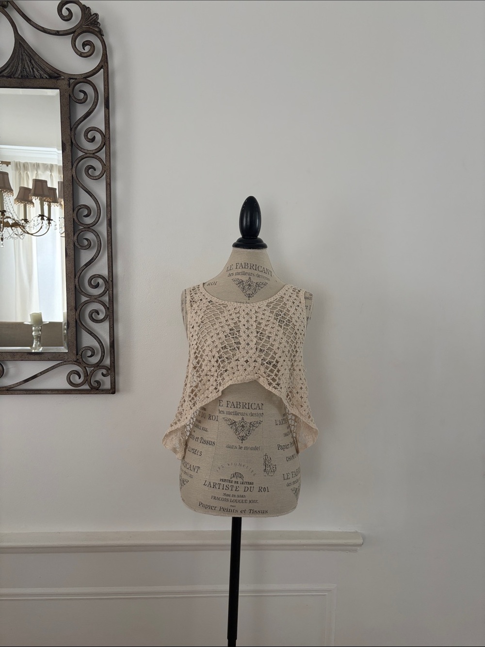 Lovers + Friends Cream Crochet Crop Top
